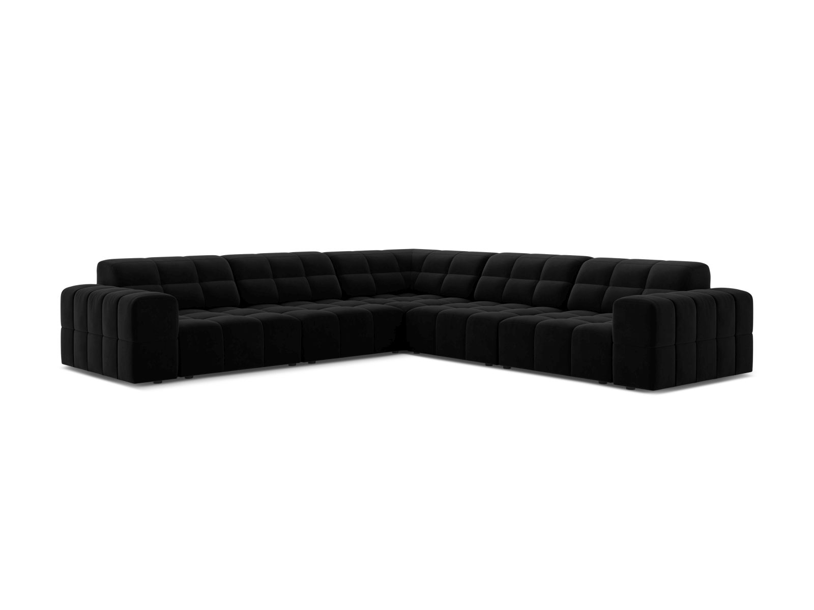 Velvet Symmetrical Corner Sofa, "Jennifer", 7 Seats, 285x285x78
