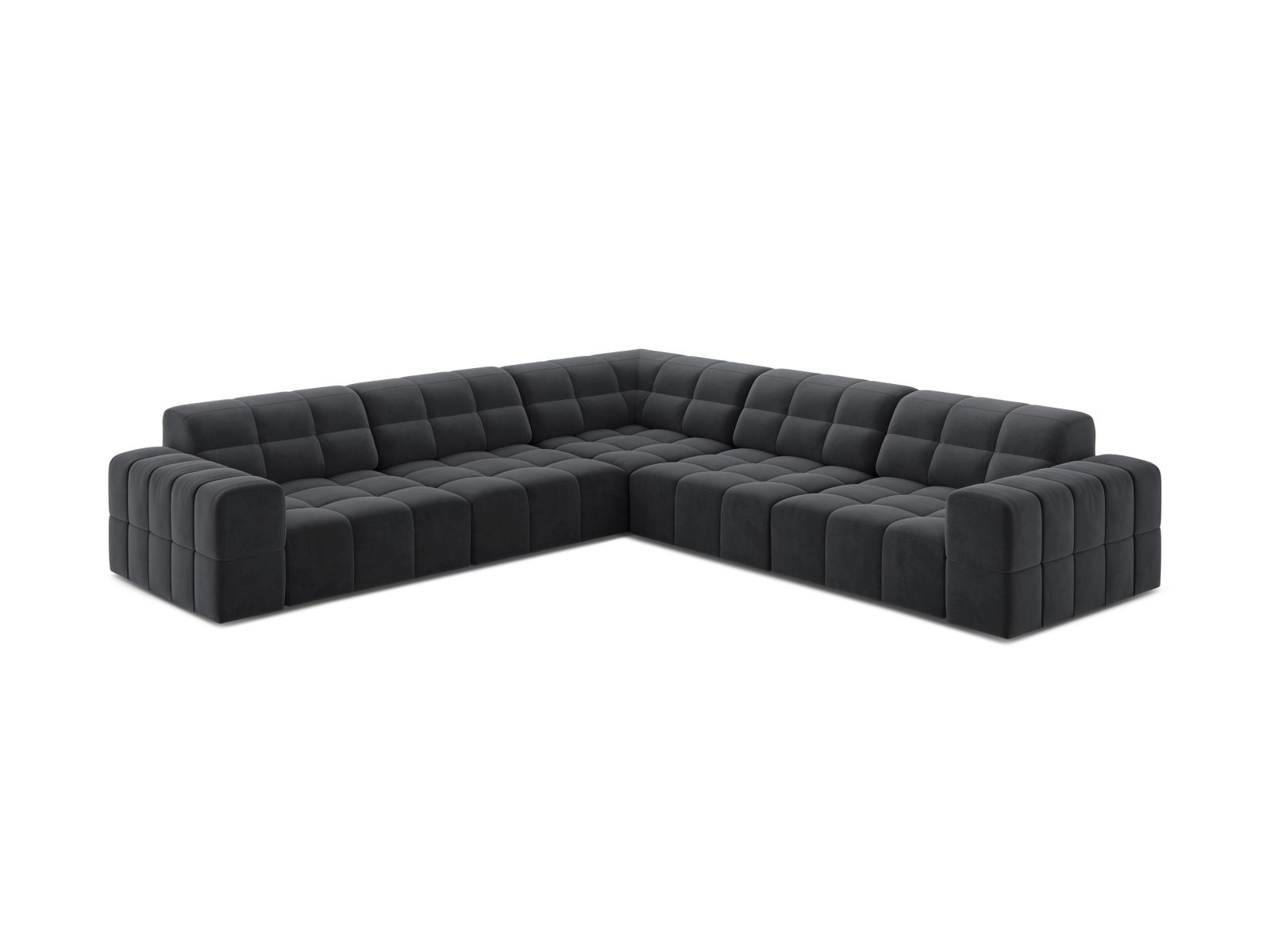 Velvet Symmetrical Corner Sofa, "Jennifer", 7 Seats, 285x285x78