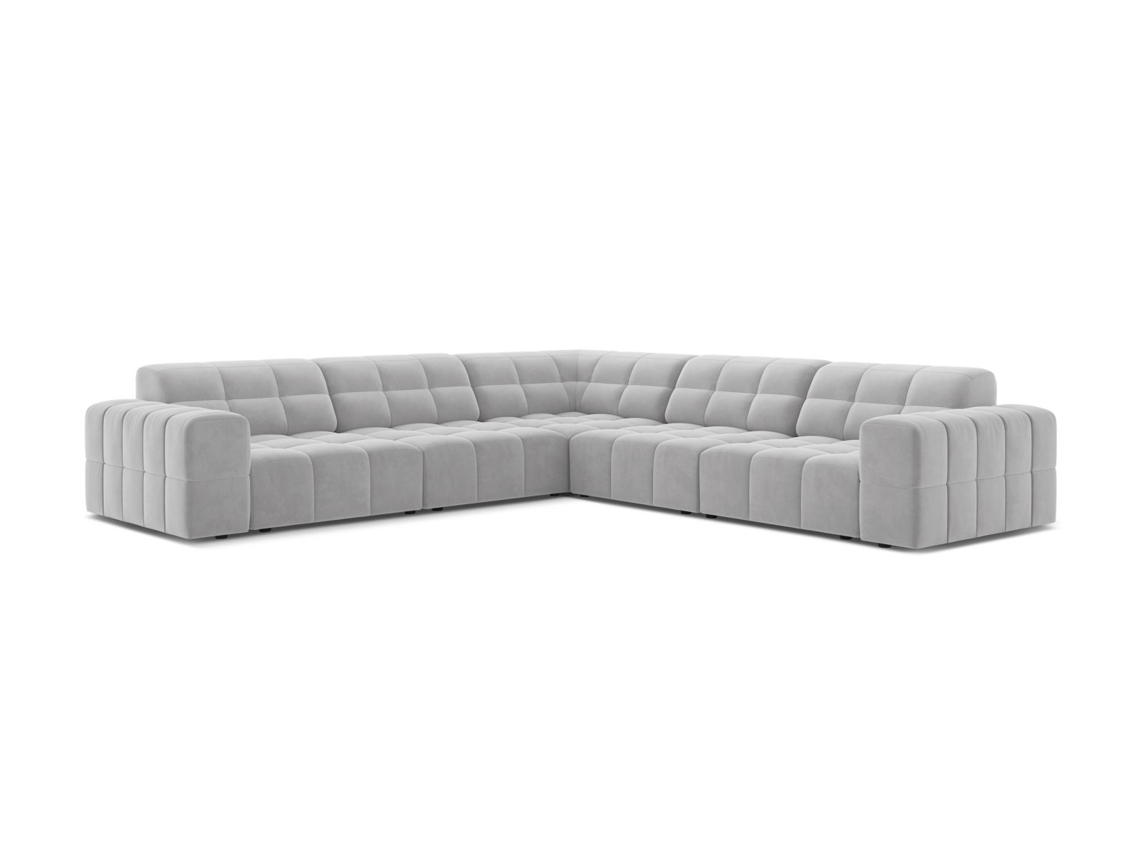 Velvet Symmetrical Corner Sofa, "Jennifer", 7 Seats, 285x285x78