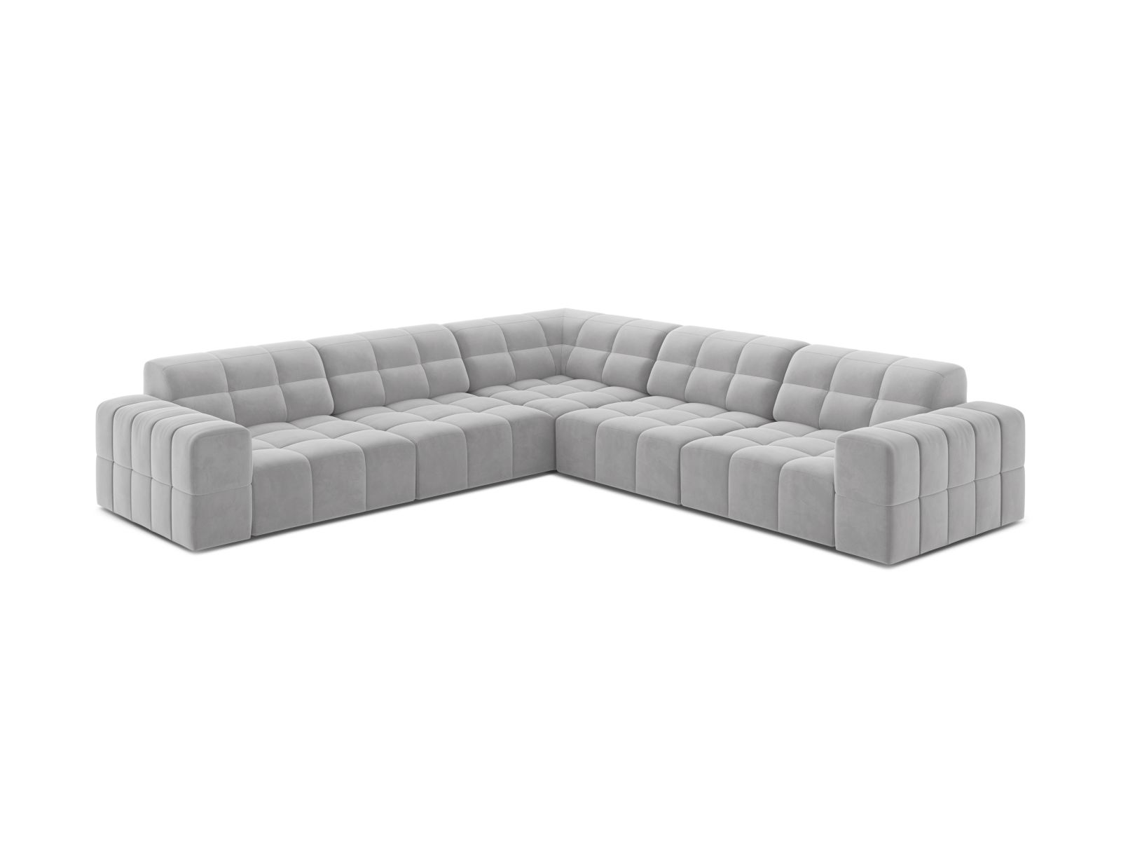 Velvet Symmetrical Corner Sofa, "Jennifer", 7 Seats, 285x285x78