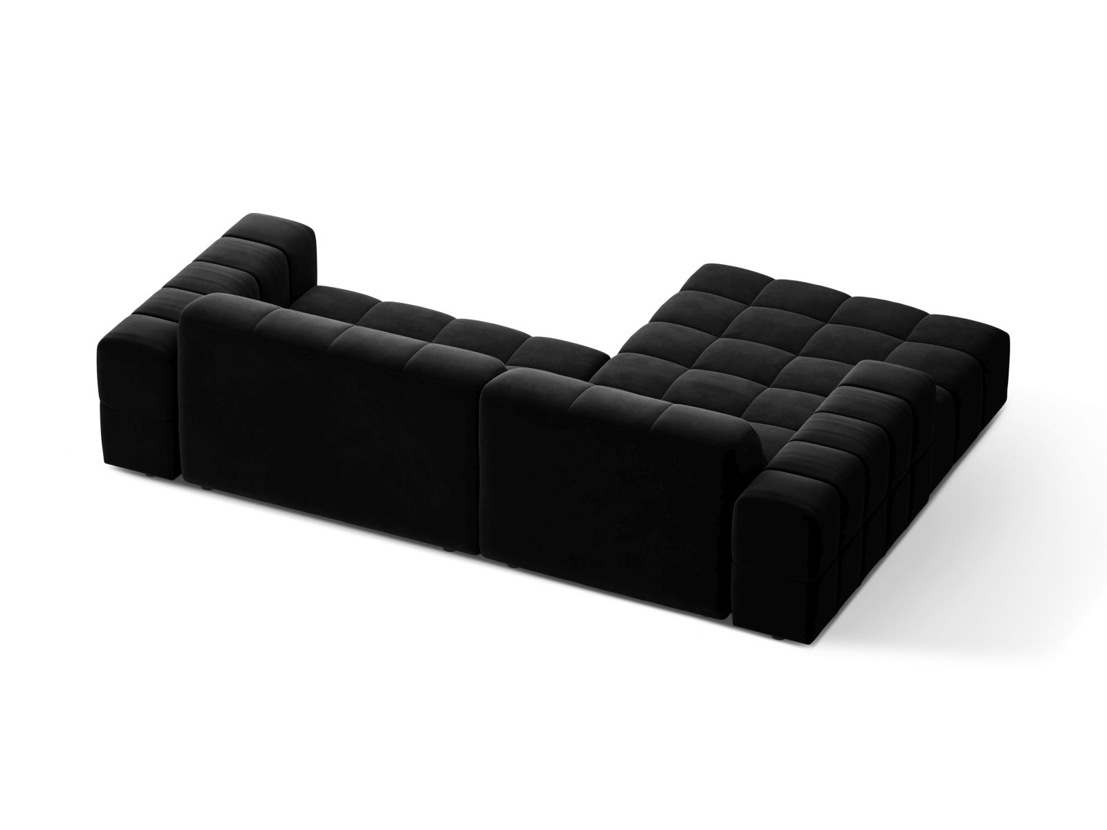 Velvet Left Corner Sofa, "Jennifer", 4 Seats, 234x167x78
