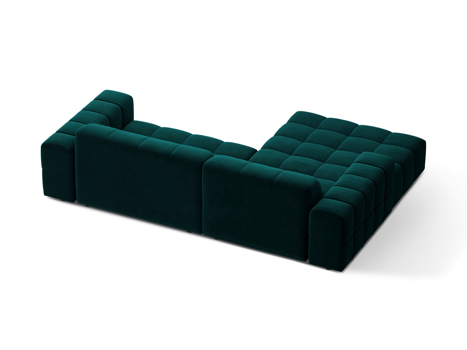 Velvet Left Corner Sofa, "Jennifer", 4 Seats, 234x167x78
