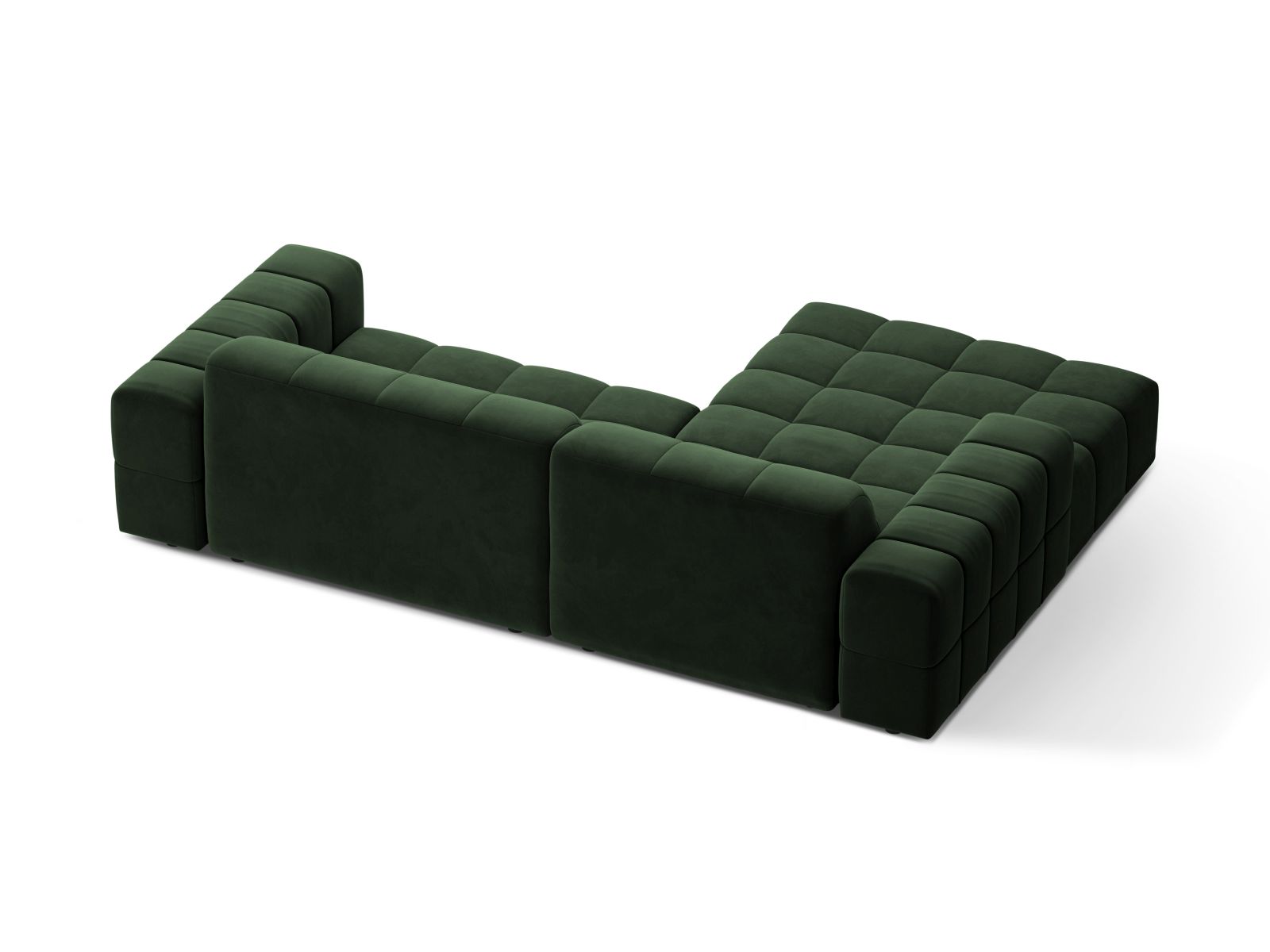 Velvet Left Corner Sofa, "Jennifer", 4 Seats, 234x167x78