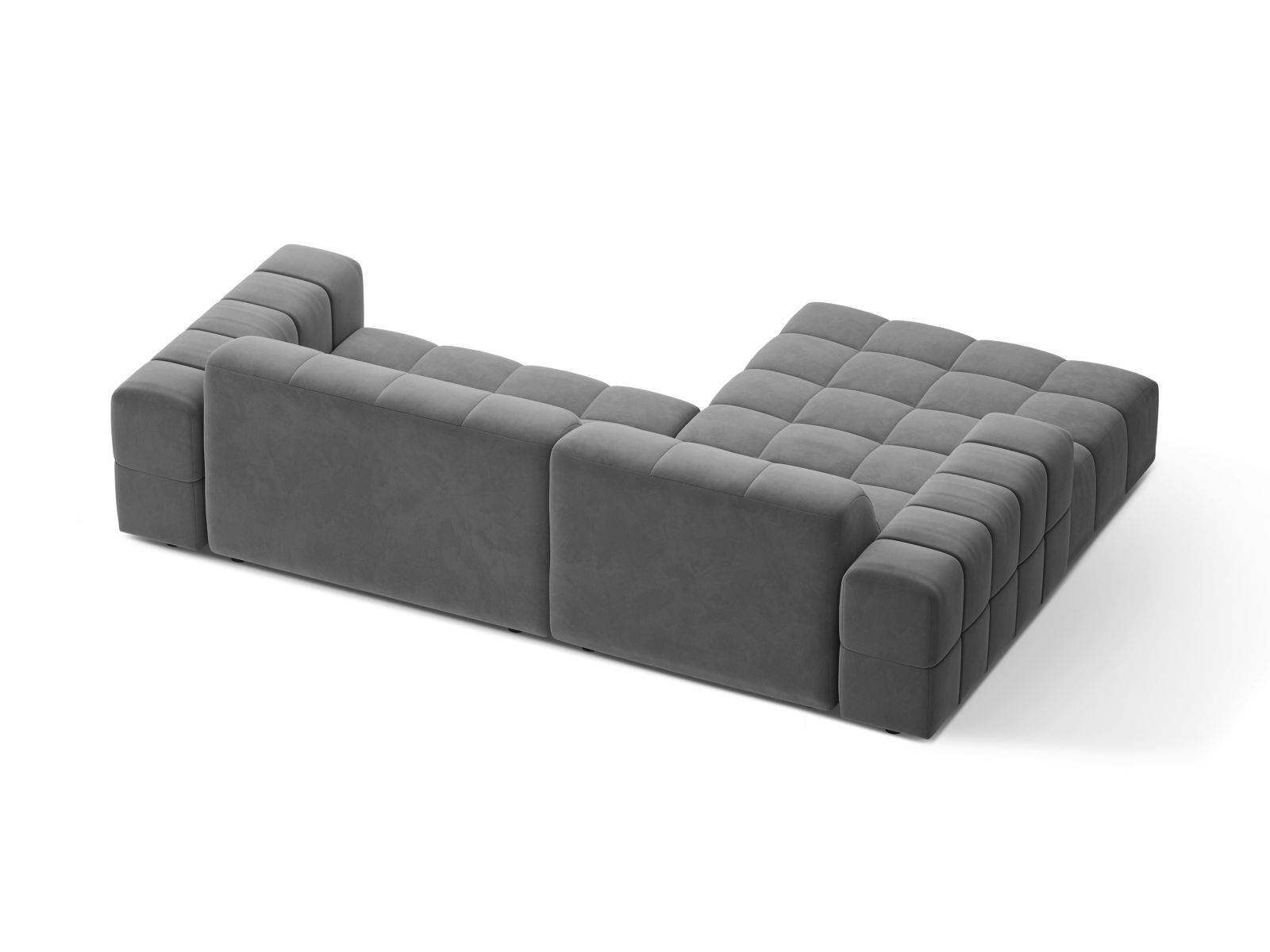 Velvet Left Corner Sofa, "Jennifer", 4 Seats, 234x167x78