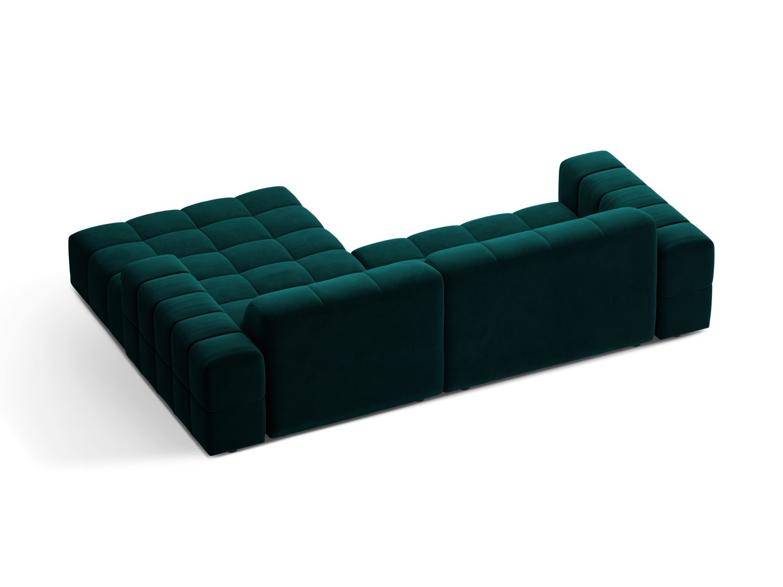 Velvet Right Corner Sofa, "Jennifer", 4 Seats, 234x167x78