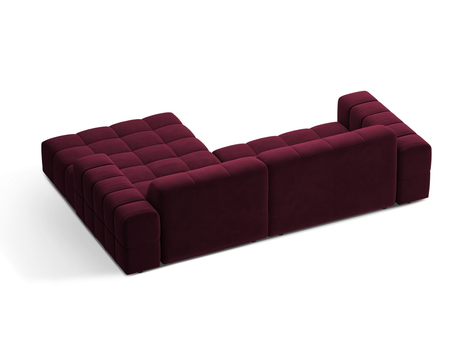 Velvet Right Corner Sofa, "Jennifer", 4 Seats, 234x167x78