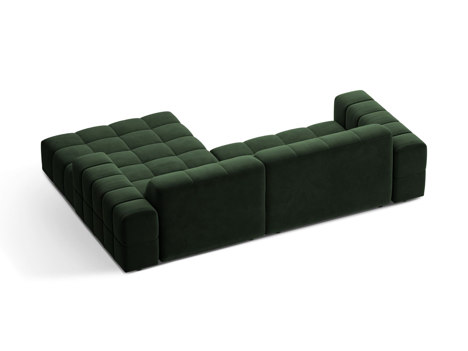 Velvet Right Corner Sofa, "Jennifer", 4 Seats, 234x167x78