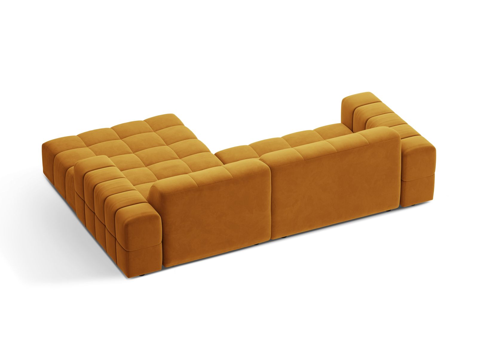 Velvet Right Corner Sofa, "Jennifer", 4 Seats, 234x167x78