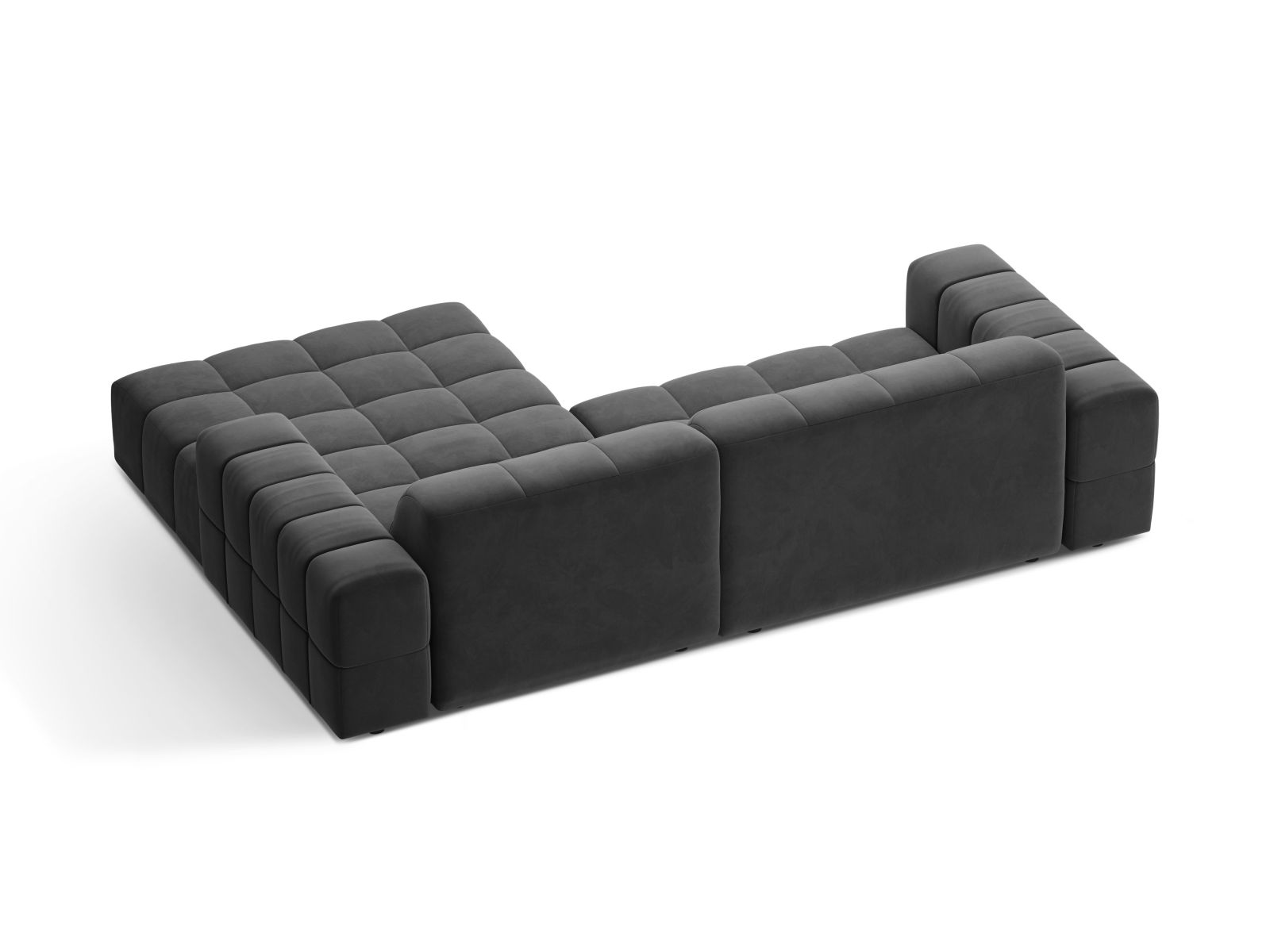 Velvet Right Corner Sofa, "Jennifer", 4 Seats, 234x167x78