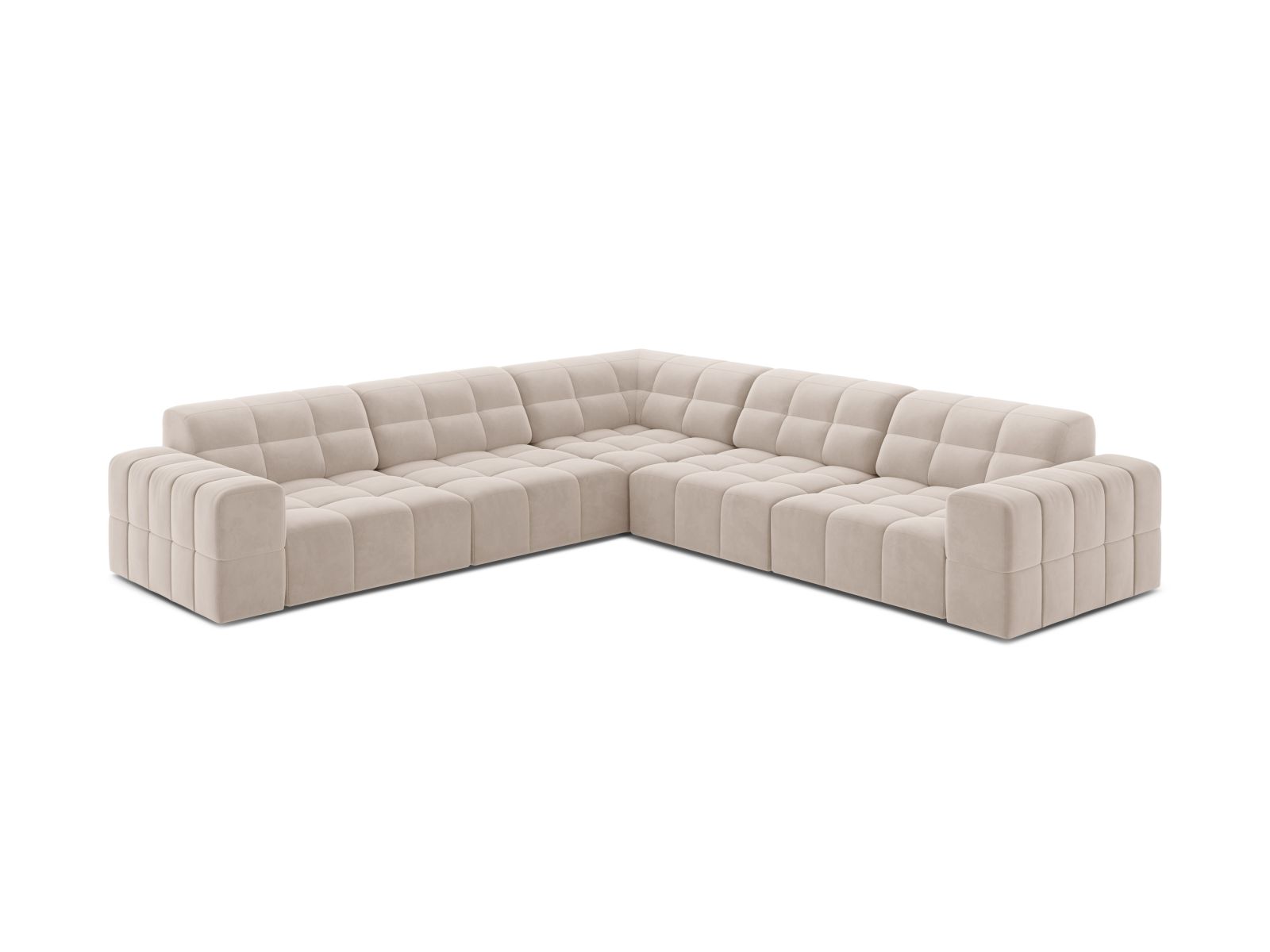 Velvet Symmetrical Corner Sofa, "Jennifer", 7 Seats, 285x285x78