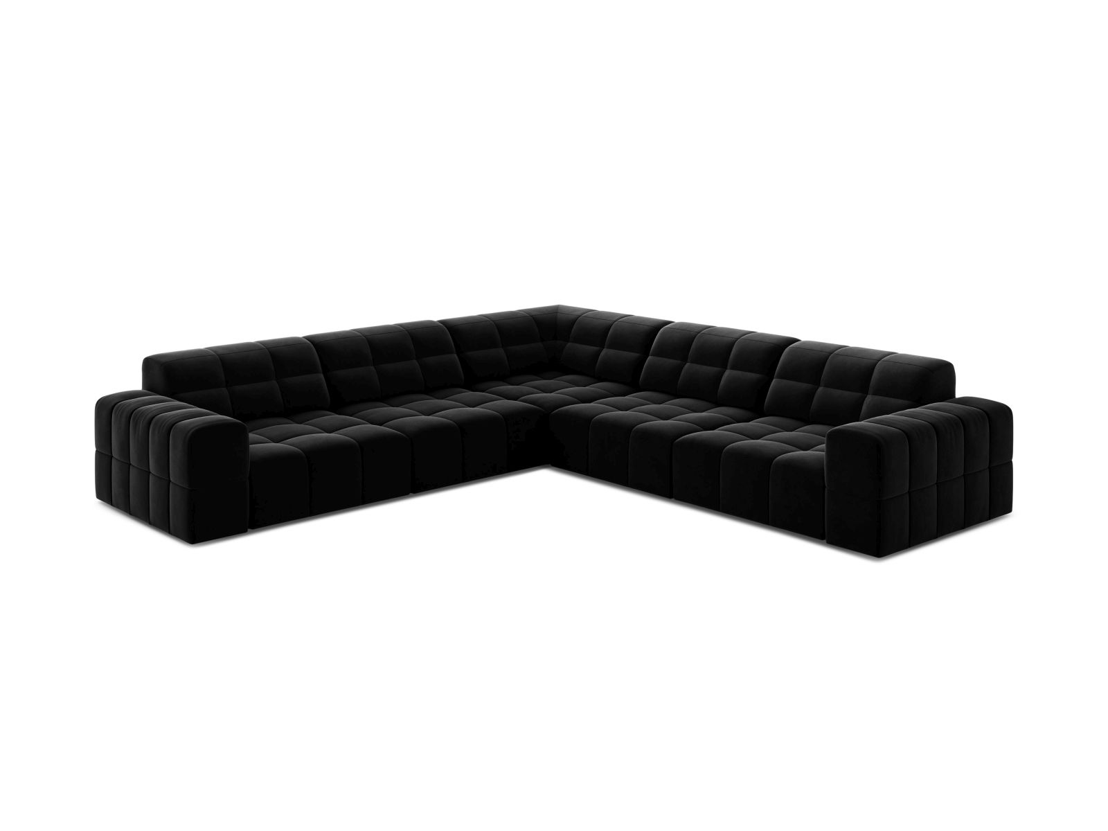 Velvet Symmetrical Corner Sofa, "Jennifer", 7 Seats, 285x285x78