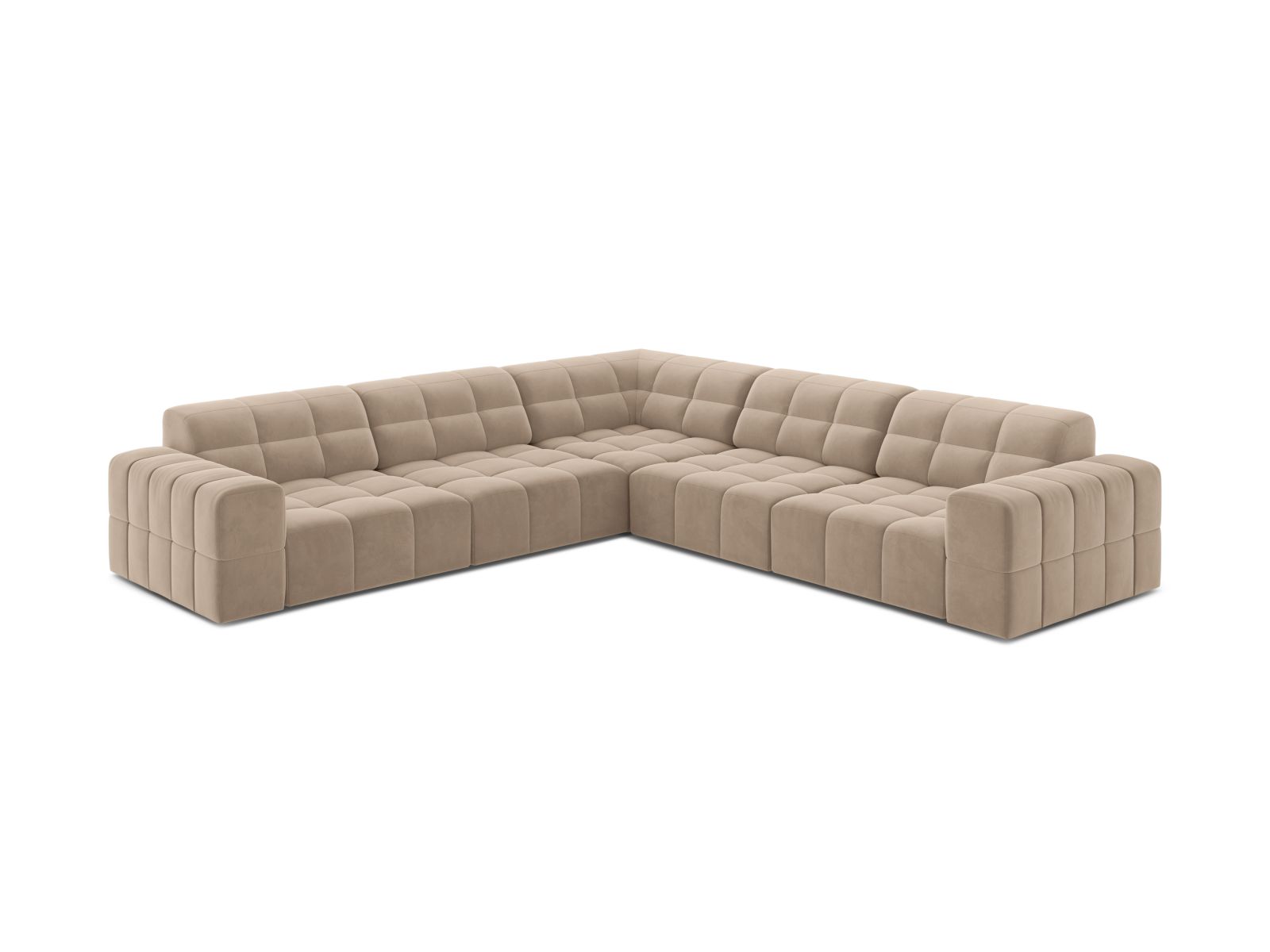 Velvet Symmetrical Corner Sofa, "Jennifer", 7 Seats, 285x285x78