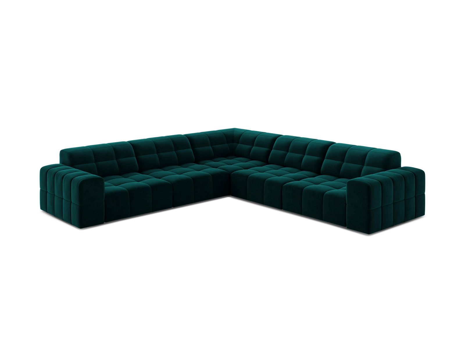 Velvet Symmetrical Corner Sofa, "Jennifer", 7 Seats, 285x285x78