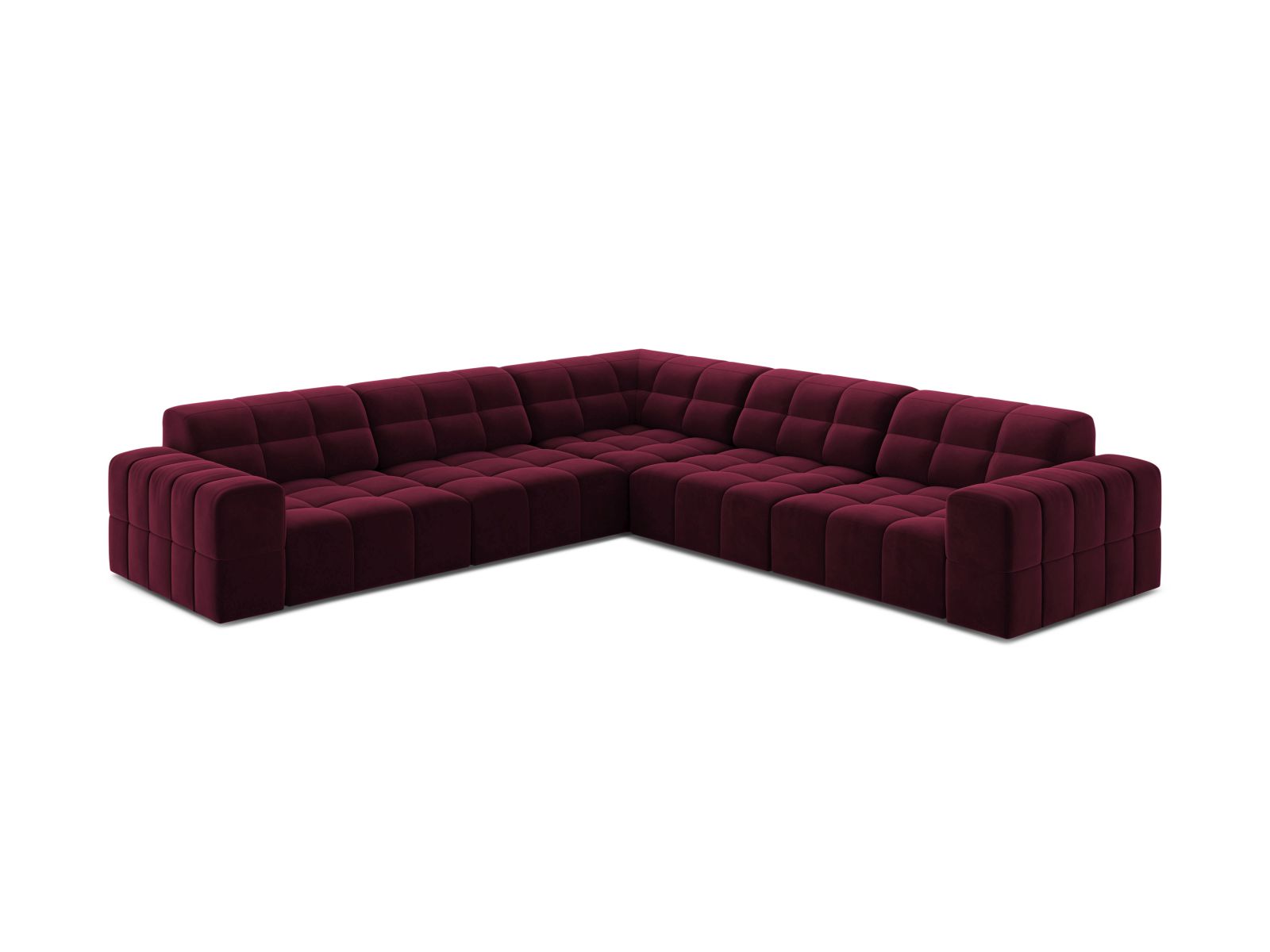 Velvet Symmetrical Corner Sofa, "Jennifer", 7 Seats, 285x285x78