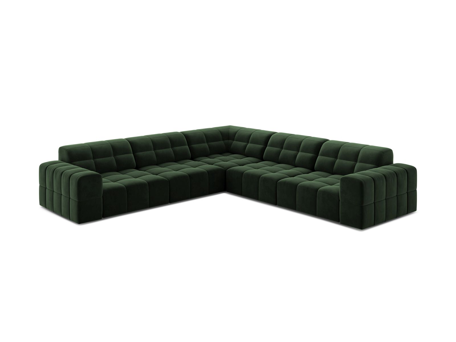 Velvet Symmetrical Corner Sofa, "Jennifer", 7 Seats, 285x285x78