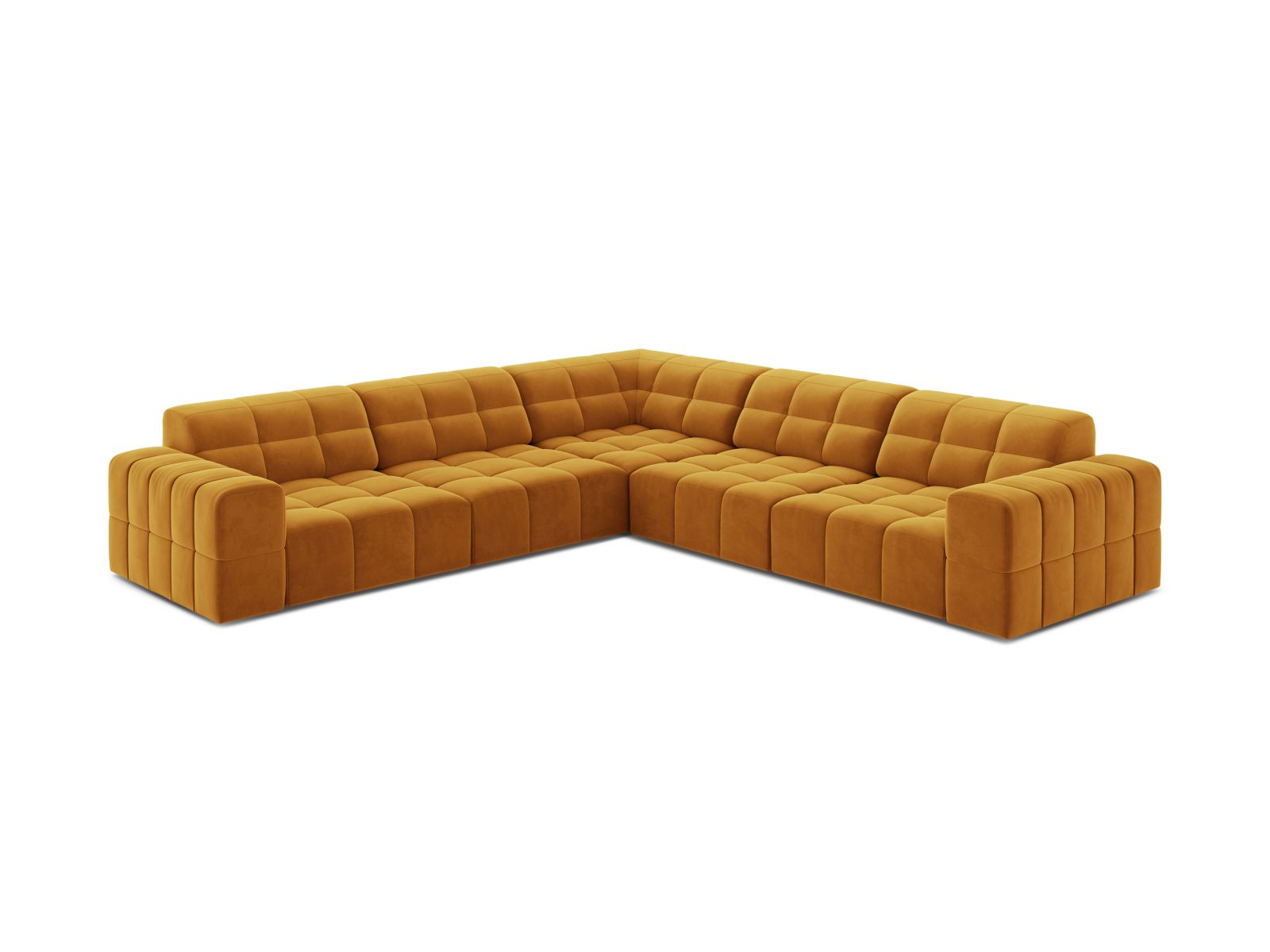 Velvet Symmetrical Corner Sofa, "Jennifer", 7 Seats, 285x285x78
