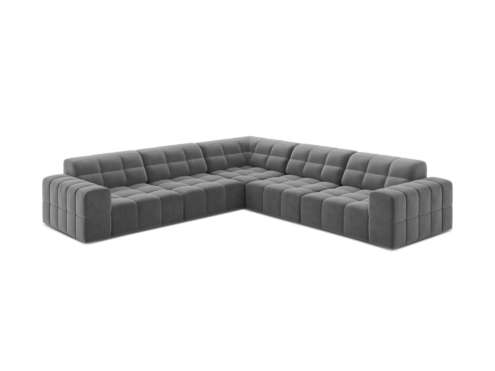 Velvet Symmetrical Corner Sofa, "Jennifer", 7 Seats, 285x285x78