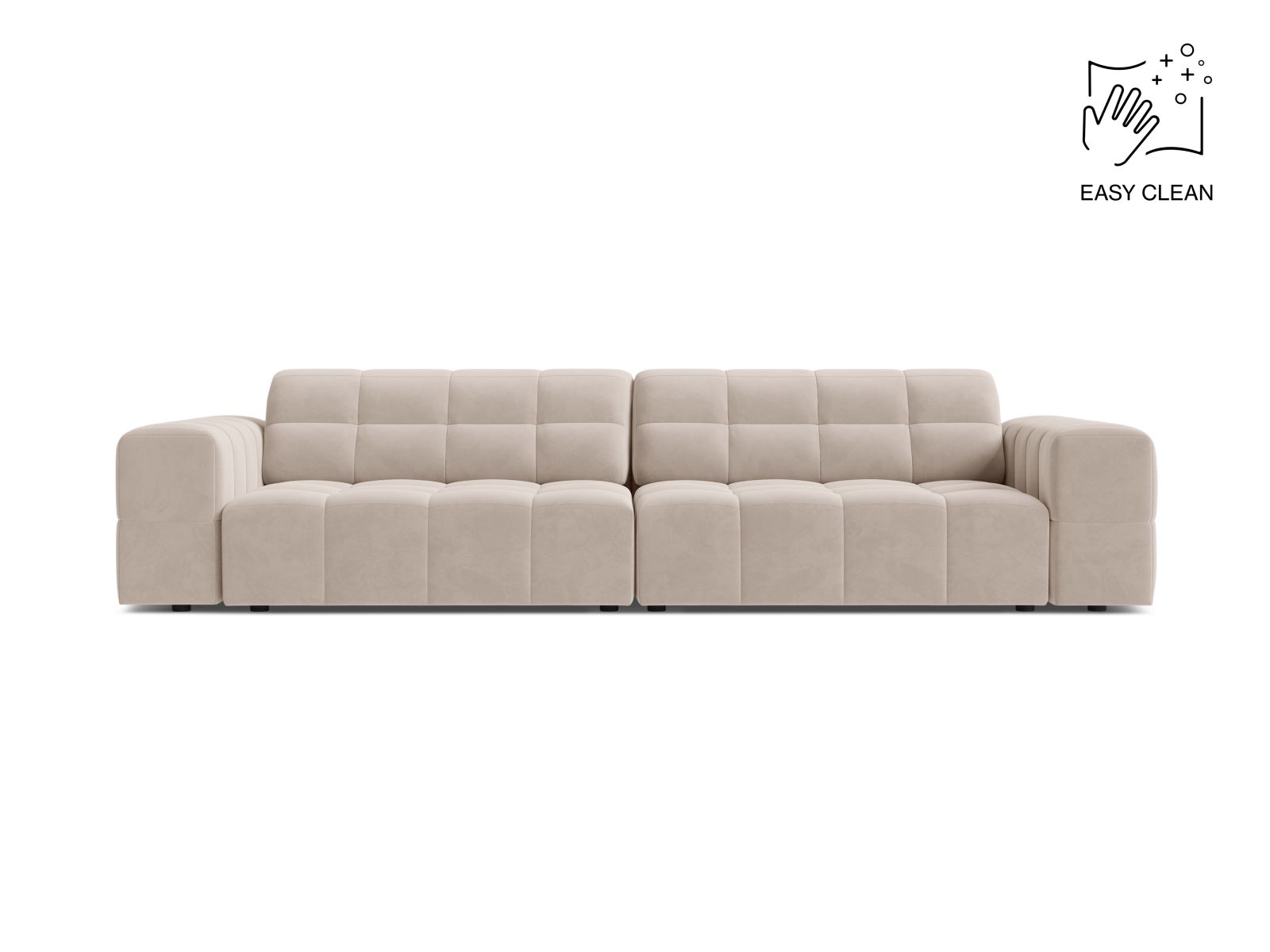 Velvet Sofa, "Jennifer", 4 Seats, 252x102x78