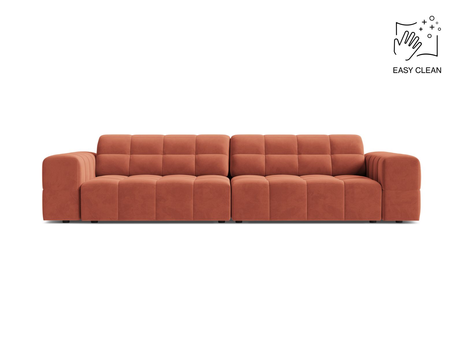 Velvet Sofa, "Jennifer", 4 Seats, 252x102x78