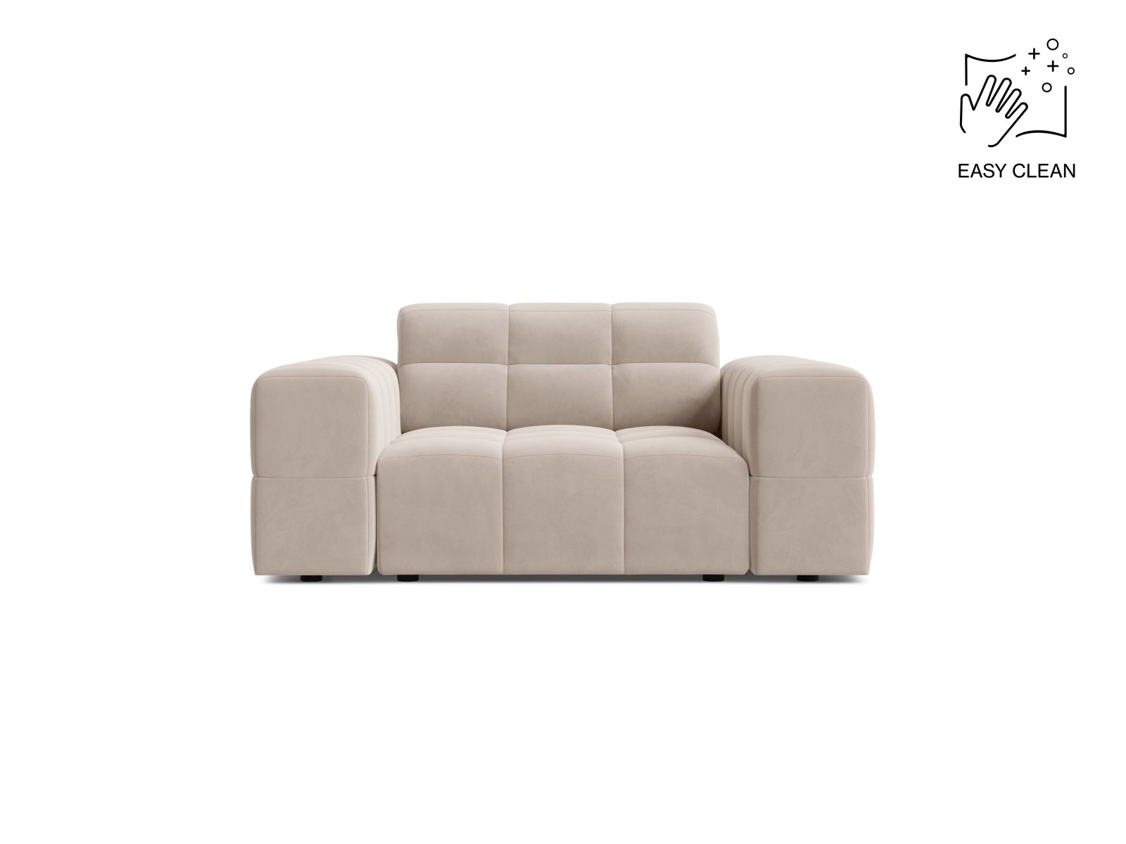 Velvet Armchair, "Jennifer", 1 Seat, 132x102x78