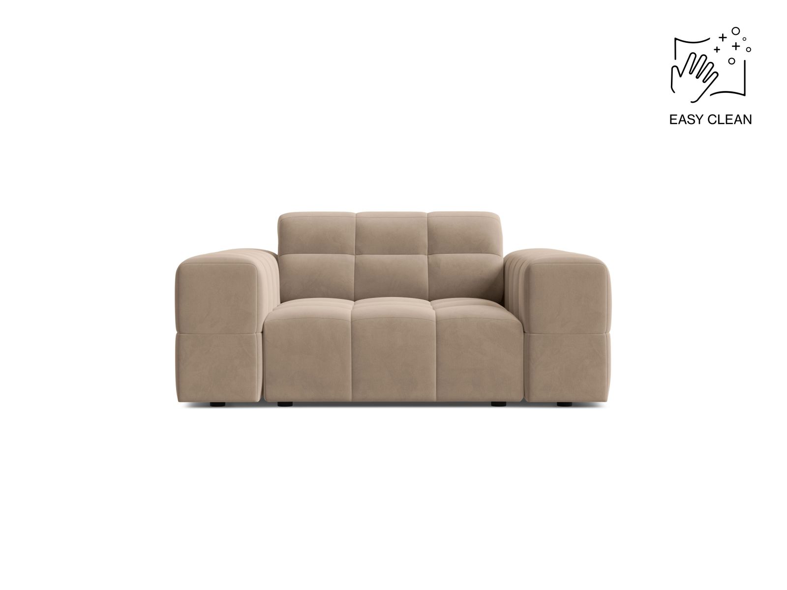 Velvet Armchair, "Jennifer", 1 Seat, 132x102x78