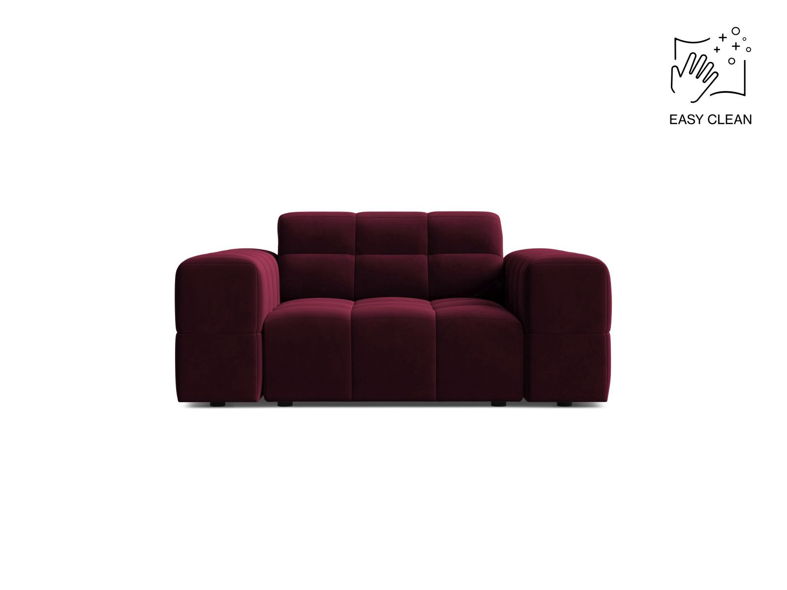 Velvet Armchair, "Jennifer", 1 Seat, 132x102x78