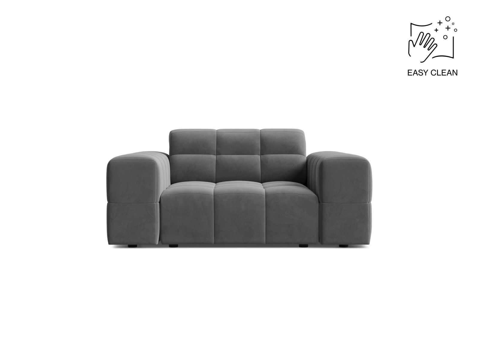 Velvet Armchair, "Jennifer", 1 Seat, 132x102x78
