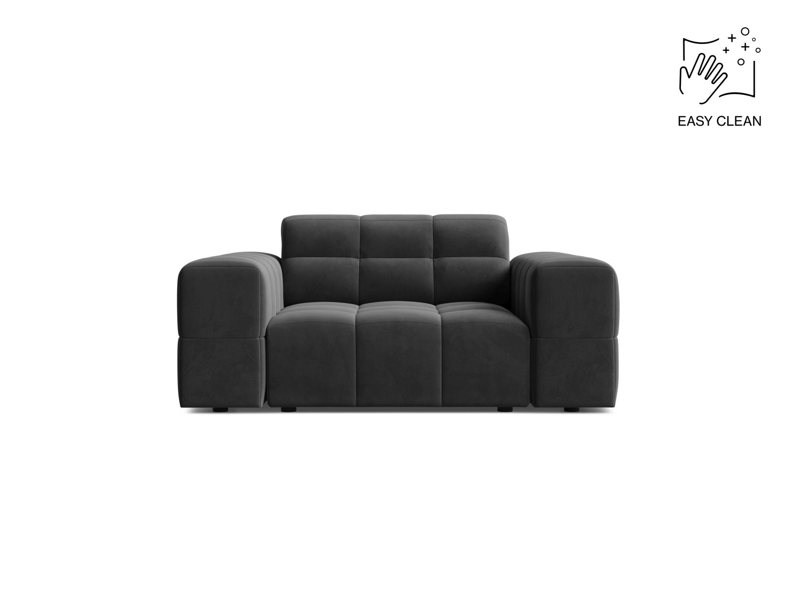 Velvet Armchair, "Jennifer", 1 Seat, 132x102x78