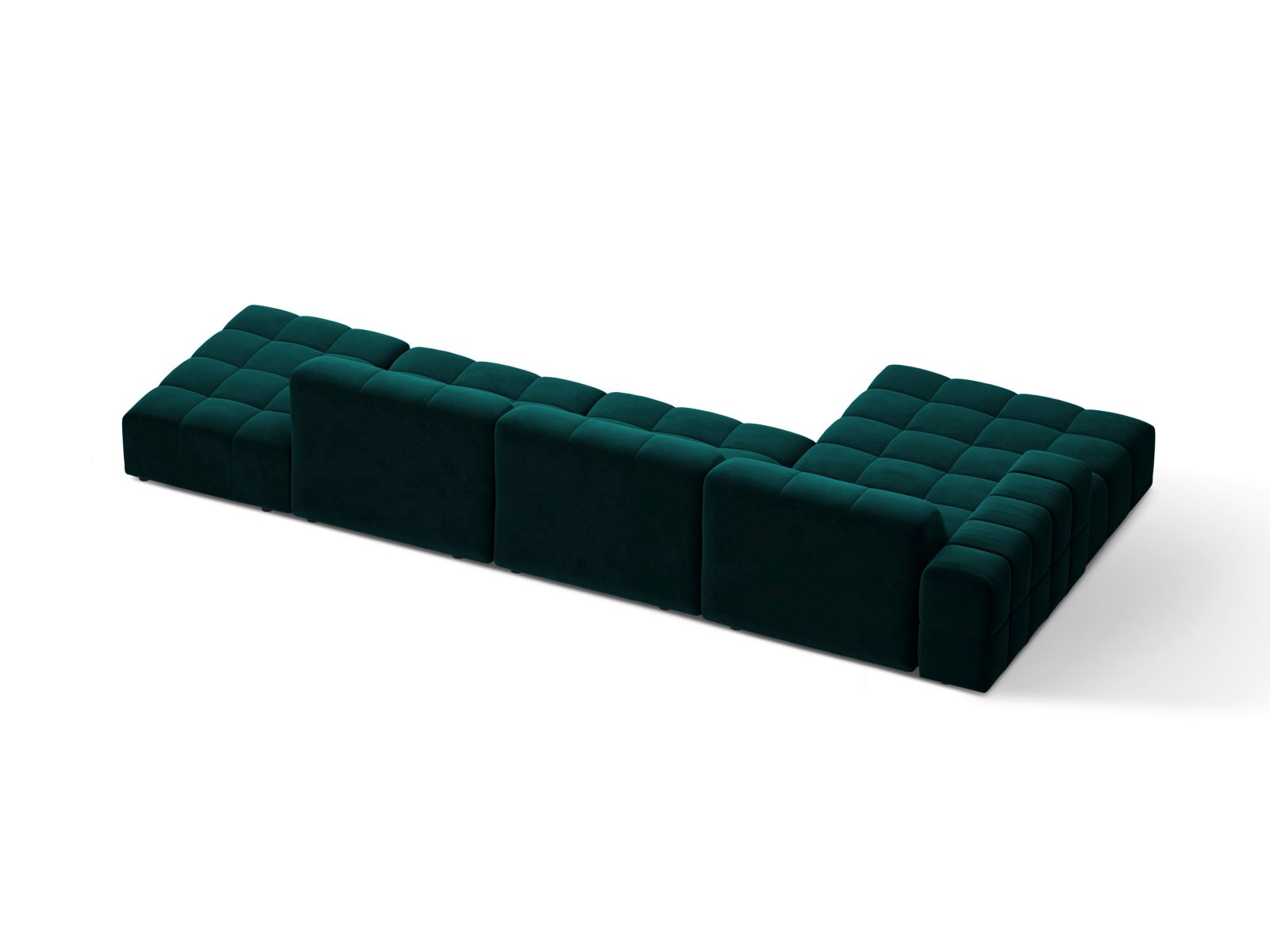 Velvet Left Corner Sofa, "Jennifer", 5 Seats, 348x167x78
