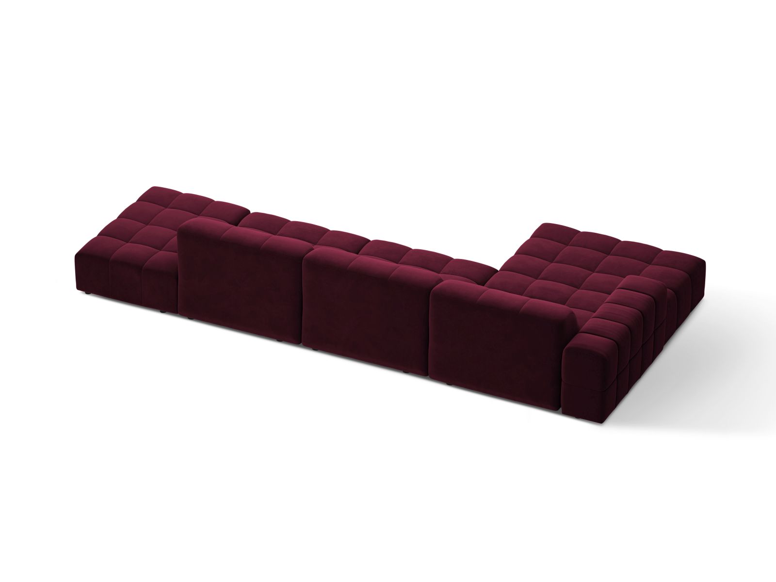 Velvet Left Corner Sofa, "Jennifer", 5 Seats, 348x167x78