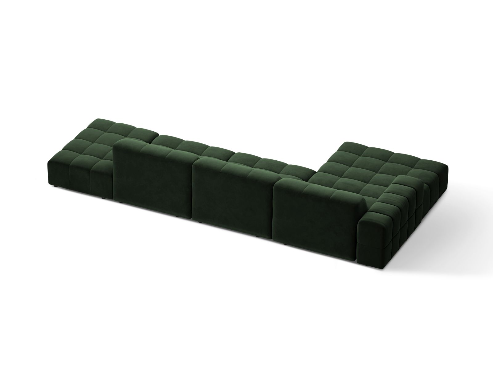 Velvet Left Corner Sofa, "Jennifer", 5 Seats, 348x167x78