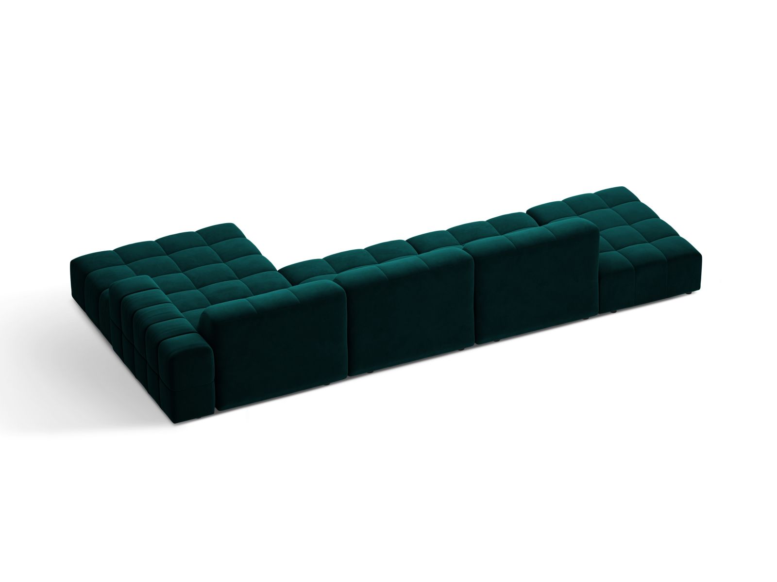 Velvet Right Corner Sofa, "Jennifer", 5 Seats, 348x167x78