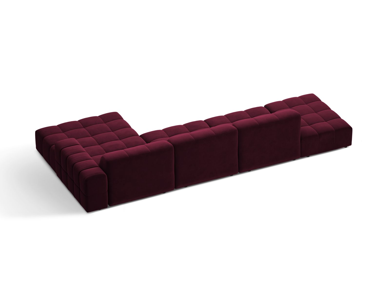 Velvet Right Corner Sofa, "Jennifer", 5 Seats, 348x167x78