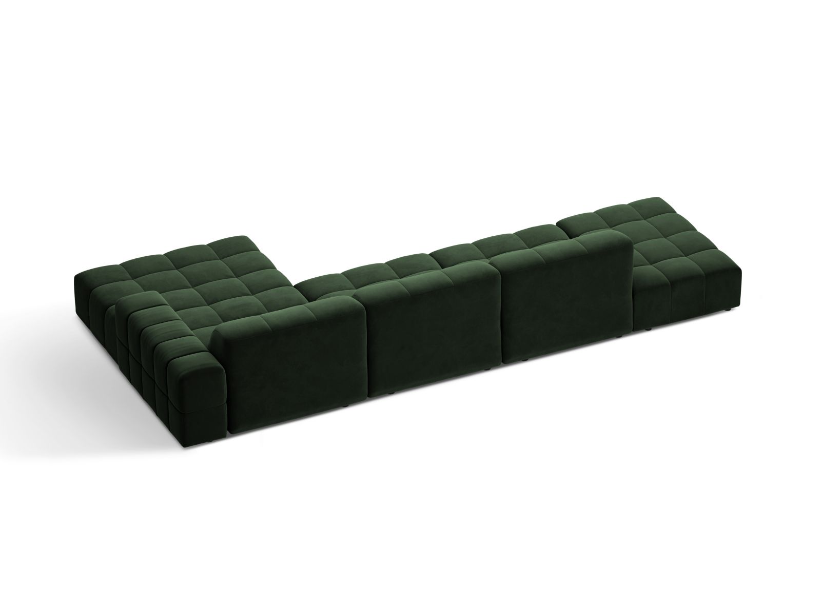 Velvet Right Corner Sofa, "Jennifer", 5 Seats, 348x167x78