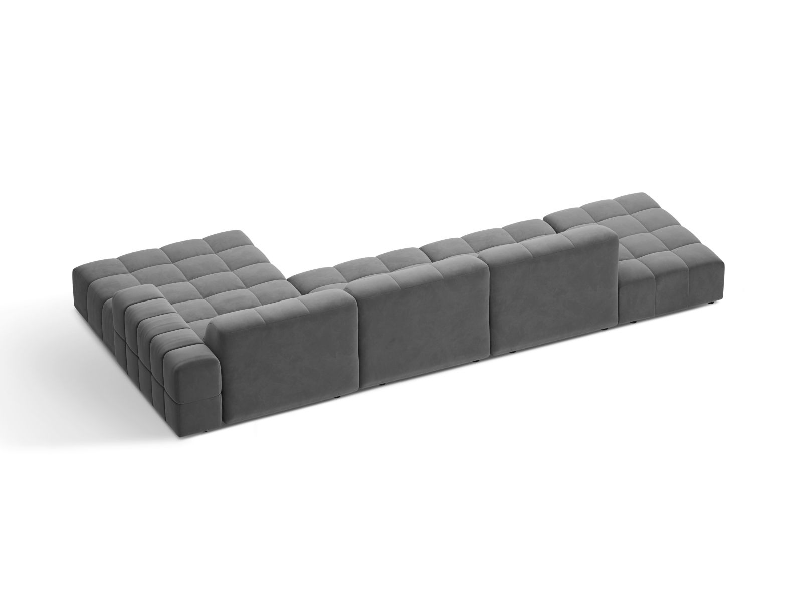 Velvet Right Corner Sofa, "Jennifer", 5 Seats, 348x167x78