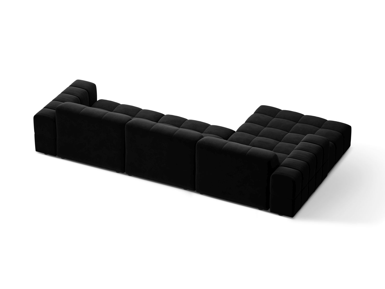 Velvet Left Corner Sofa, "Jennifer", 4 Seats, 294x167x78