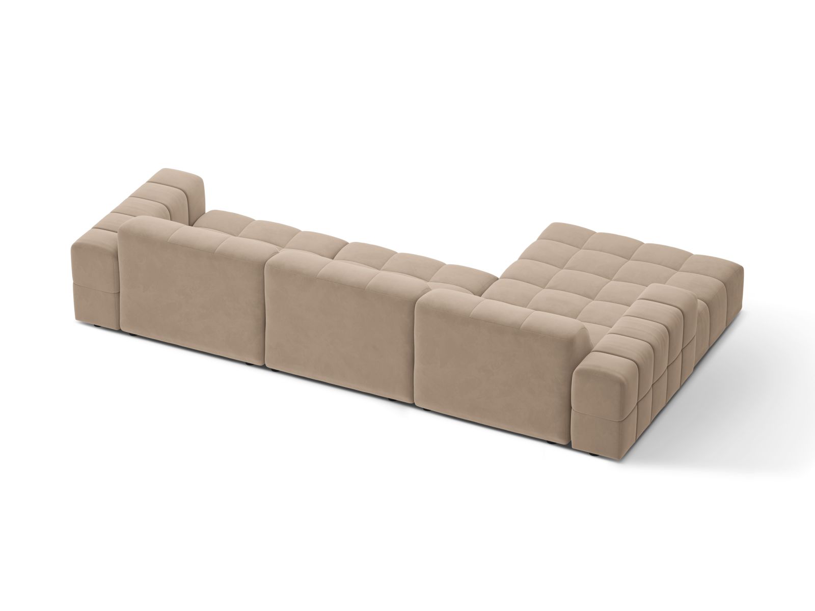Velvet Left Corner Sofa, "Jennifer", 4 Seats, 294x167x78