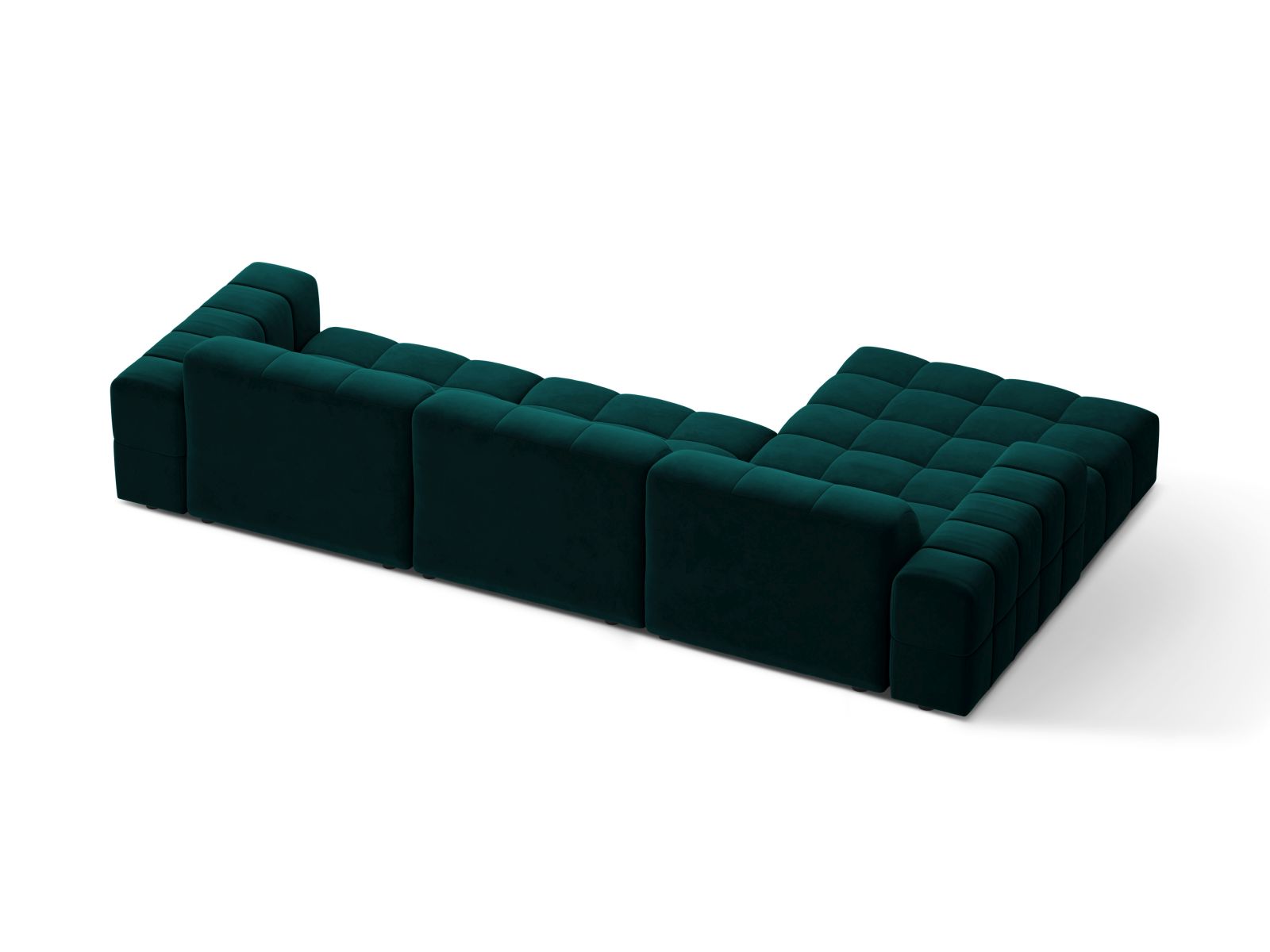 Velvet Left Corner Sofa, "Jennifer", 4 Seats, 294x167x78
