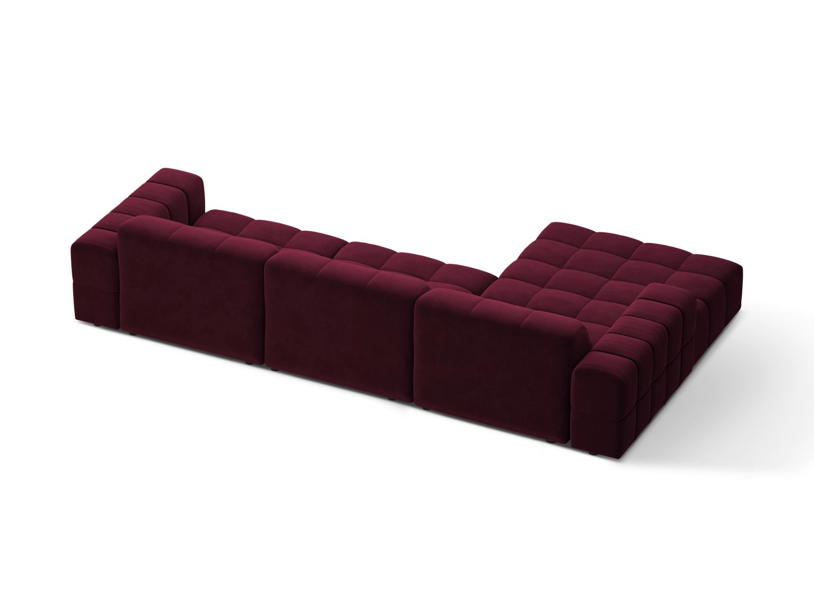Velvet Left Corner Sofa, "Jennifer", 4 Seats, 294x167x78