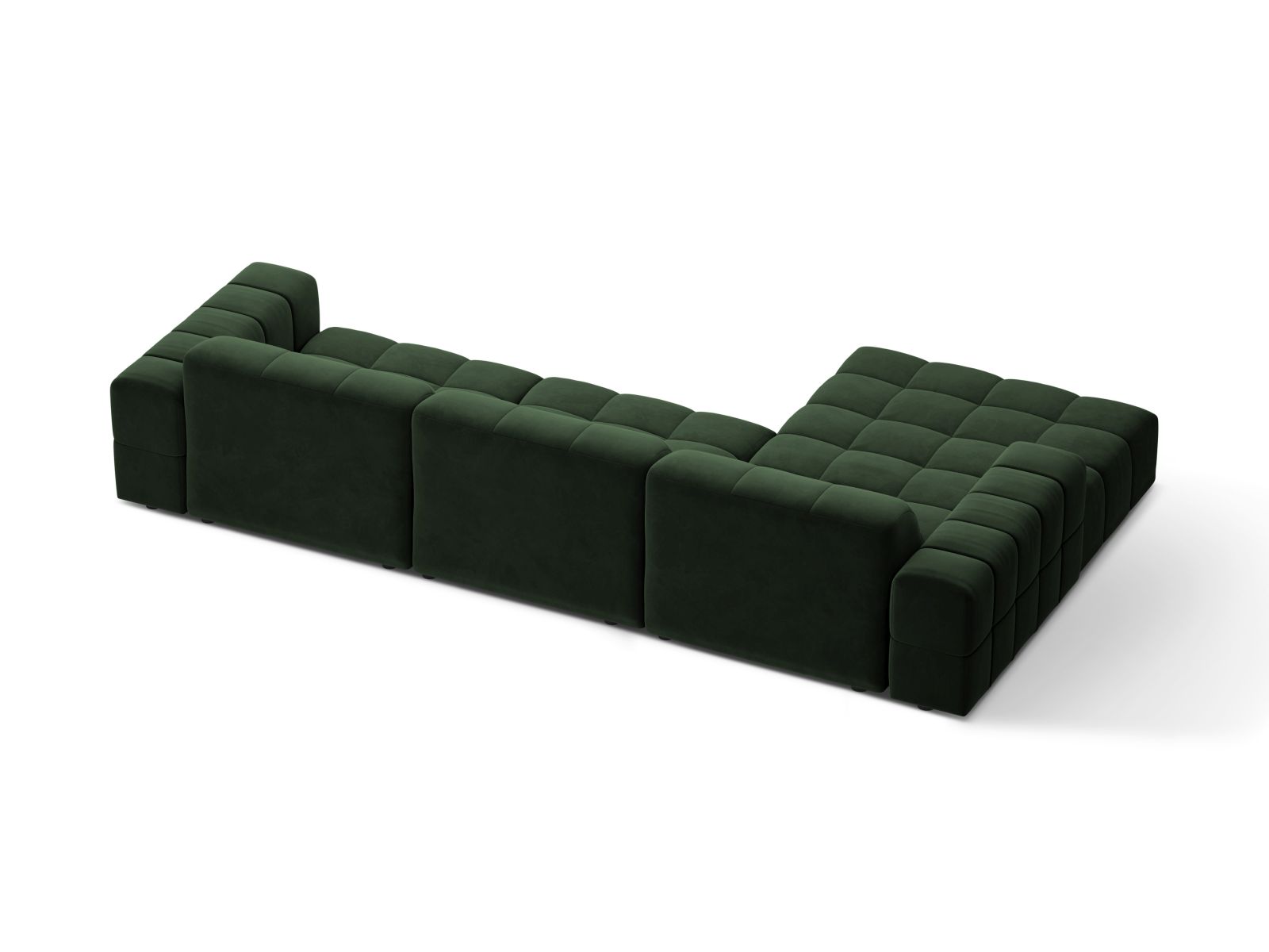 Velvet Left Corner Sofa, "Jennifer", 4 Seats, 294x167x78