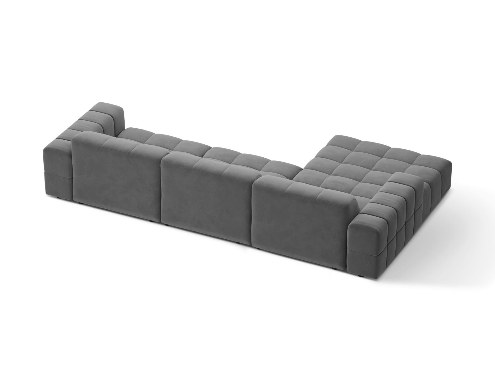 Velvet Left Corner Sofa, "Jennifer", 4 Seats, 294x167x78