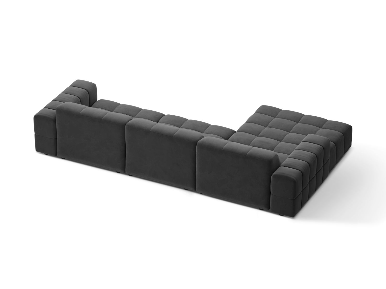 Velvet Left Corner Sofa, "Jennifer", 4 Seats, 294x167x78