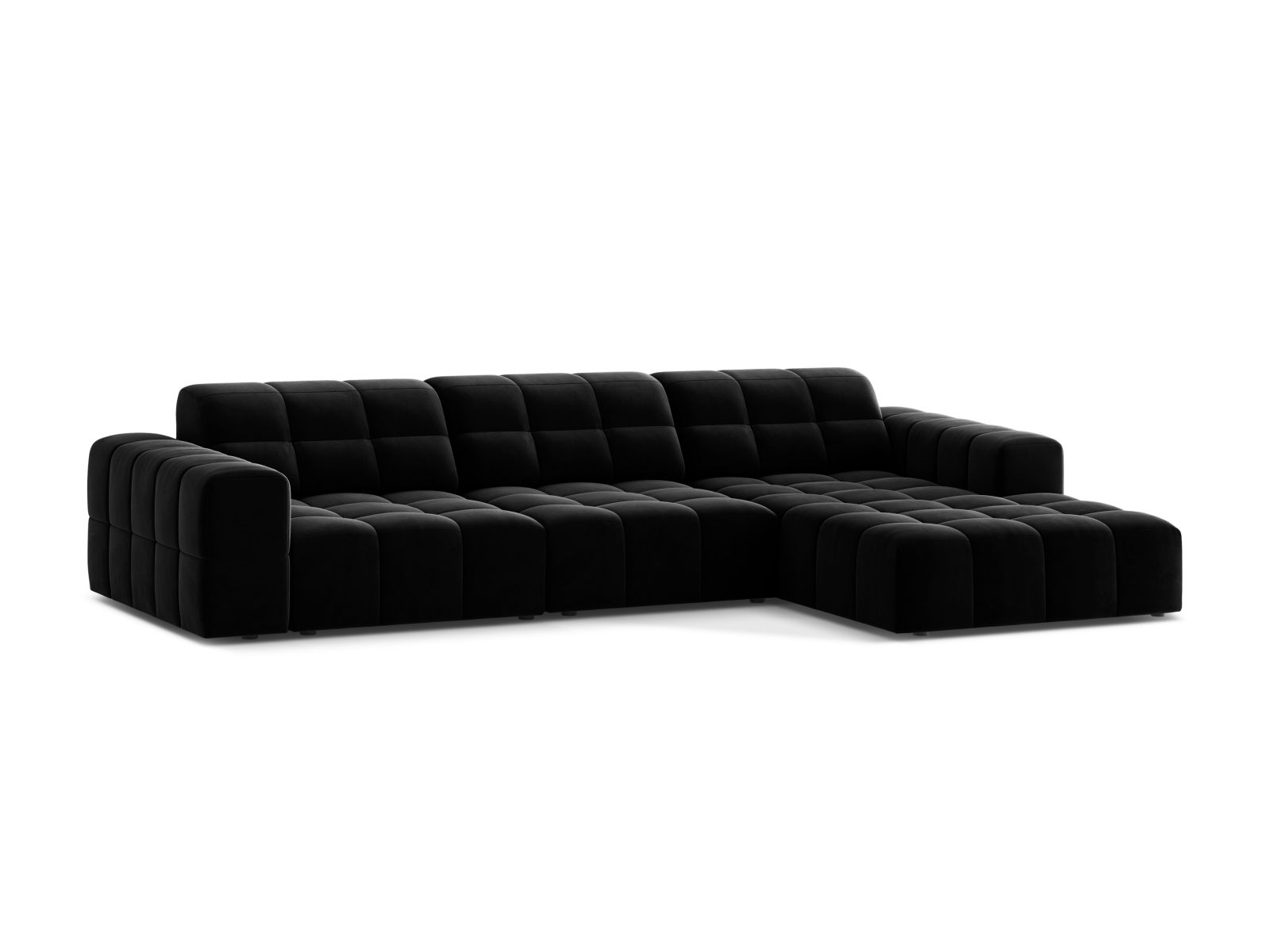 Velvet Right Corner Sofa, "Jennifer", 4 Seats, 294x167x78