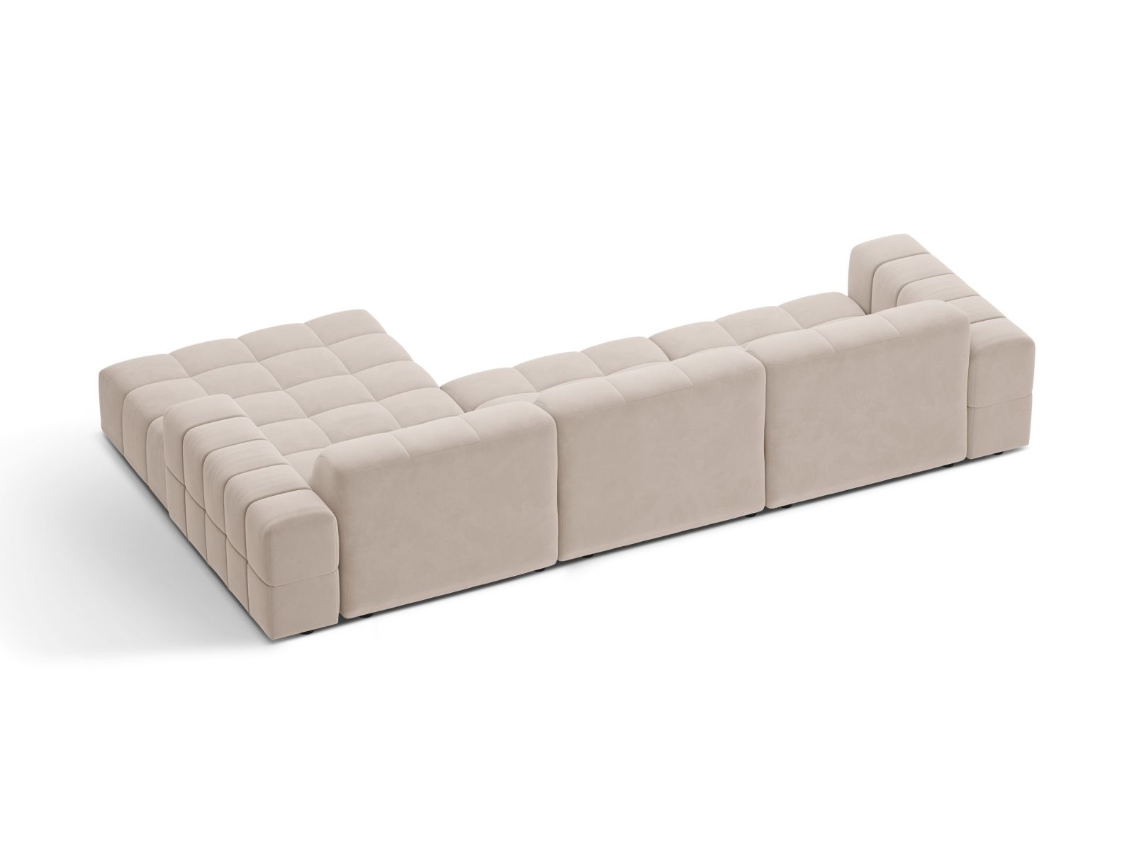 Velvet Right Corner Sofa, "Jennifer", 4 Seats, 294x167x78