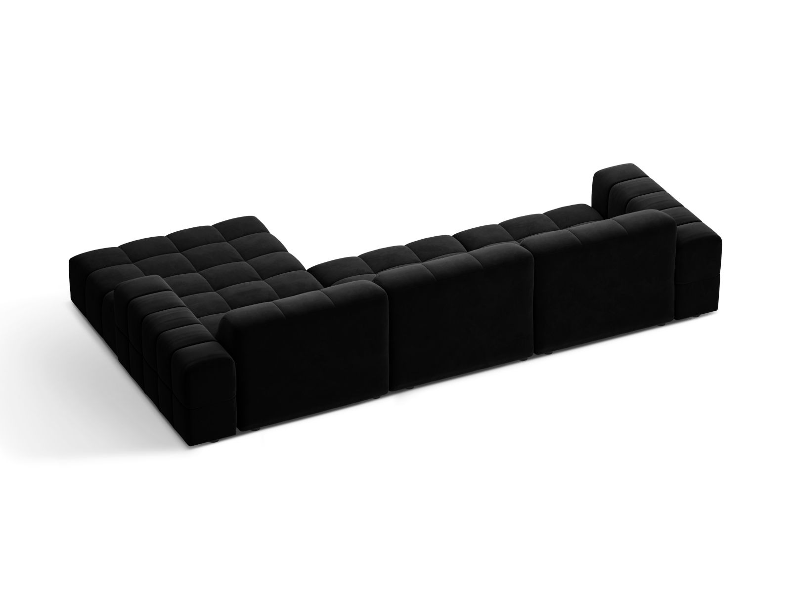 Velvet Right Corner Sofa, "Jennifer", 4 Seats, 294x167x78