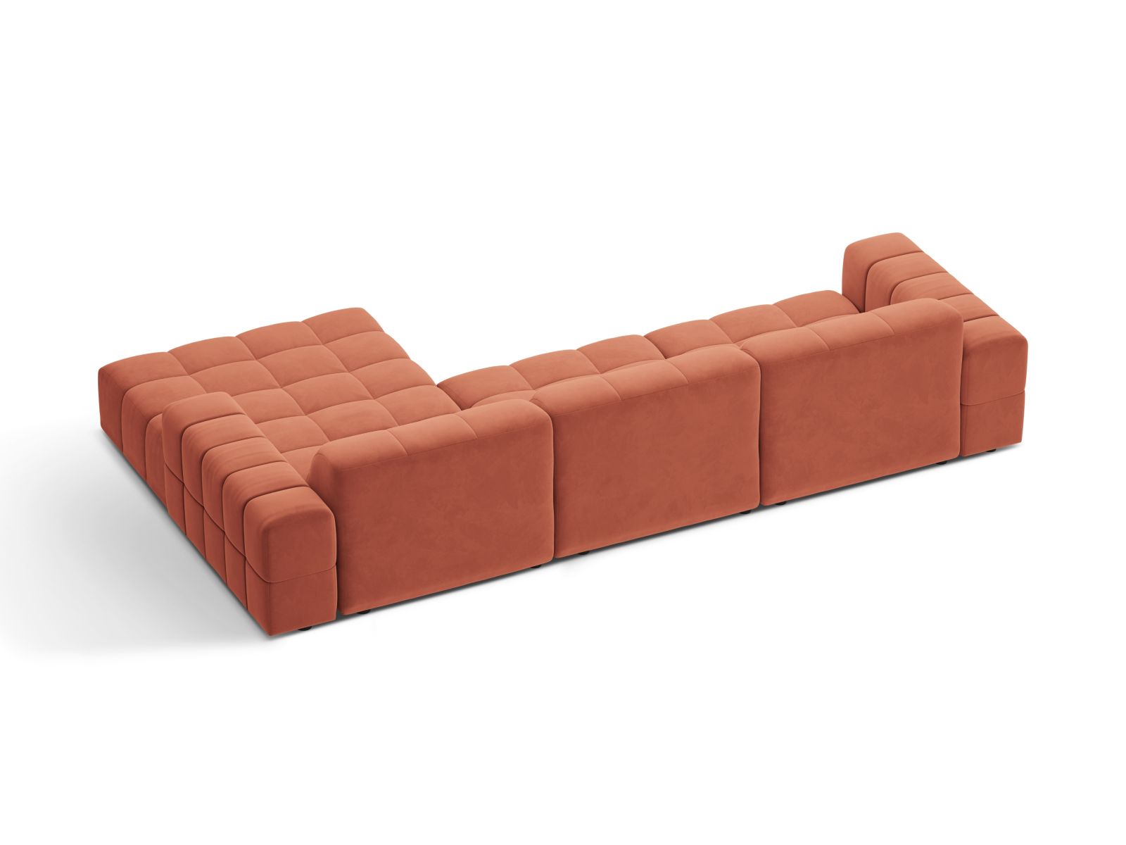 Velvet Right Corner Sofa, "Jennifer", 4 Seats, 294x167x78