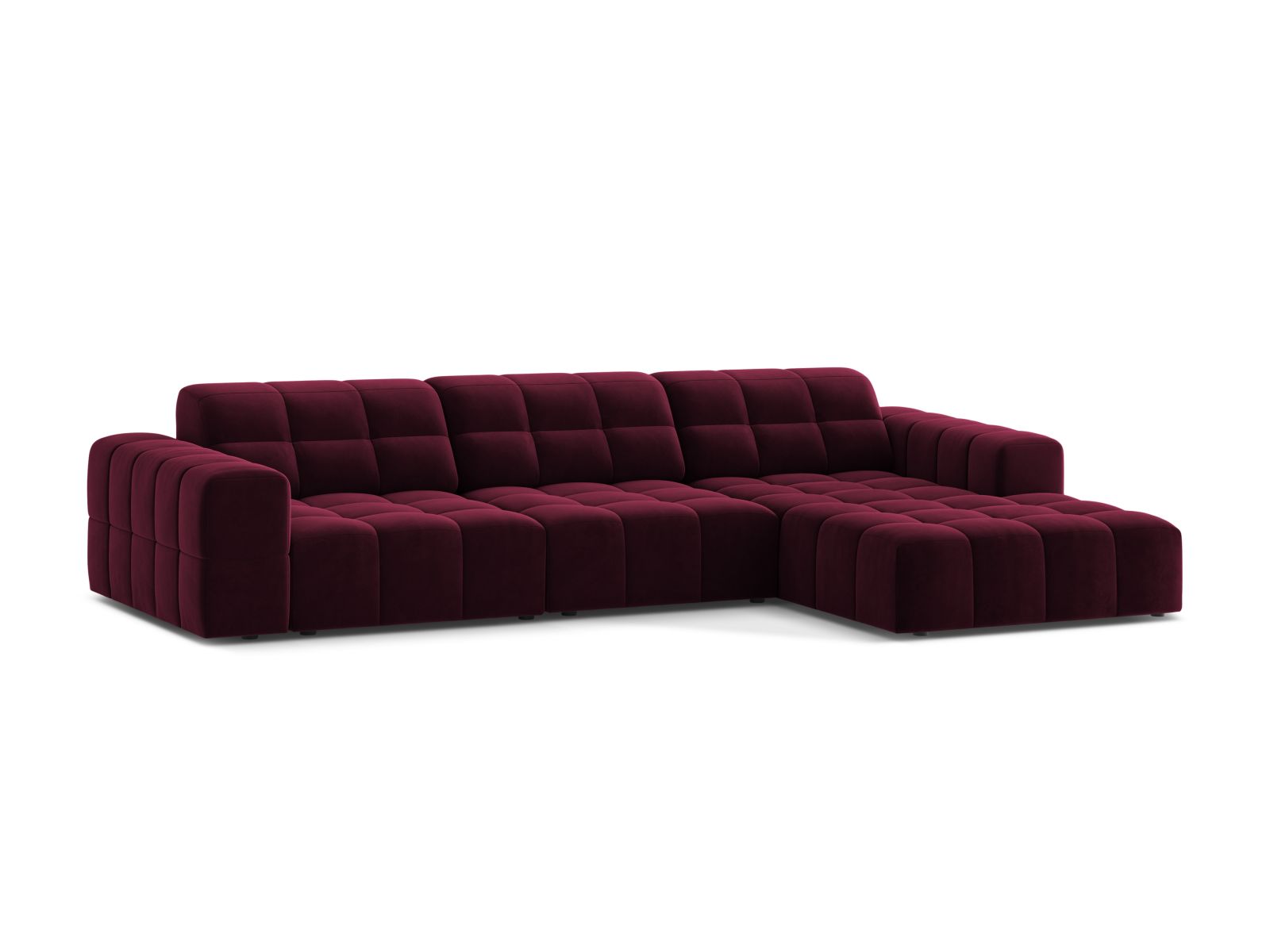 Velvet Right Corner Sofa, "Jennifer", 4 Seats, 294x167x78