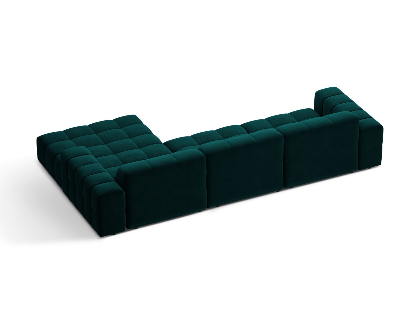 Velvet Right Corner Sofa, "Jennifer", 4 Seats, 294x167x78