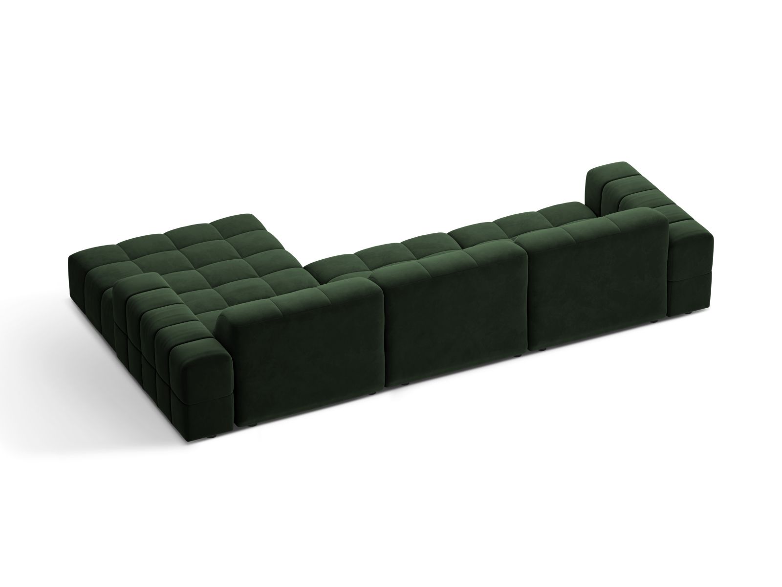 Velvet Right Corner Sofa, "Jennifer", 4 Seats, 294x167x78