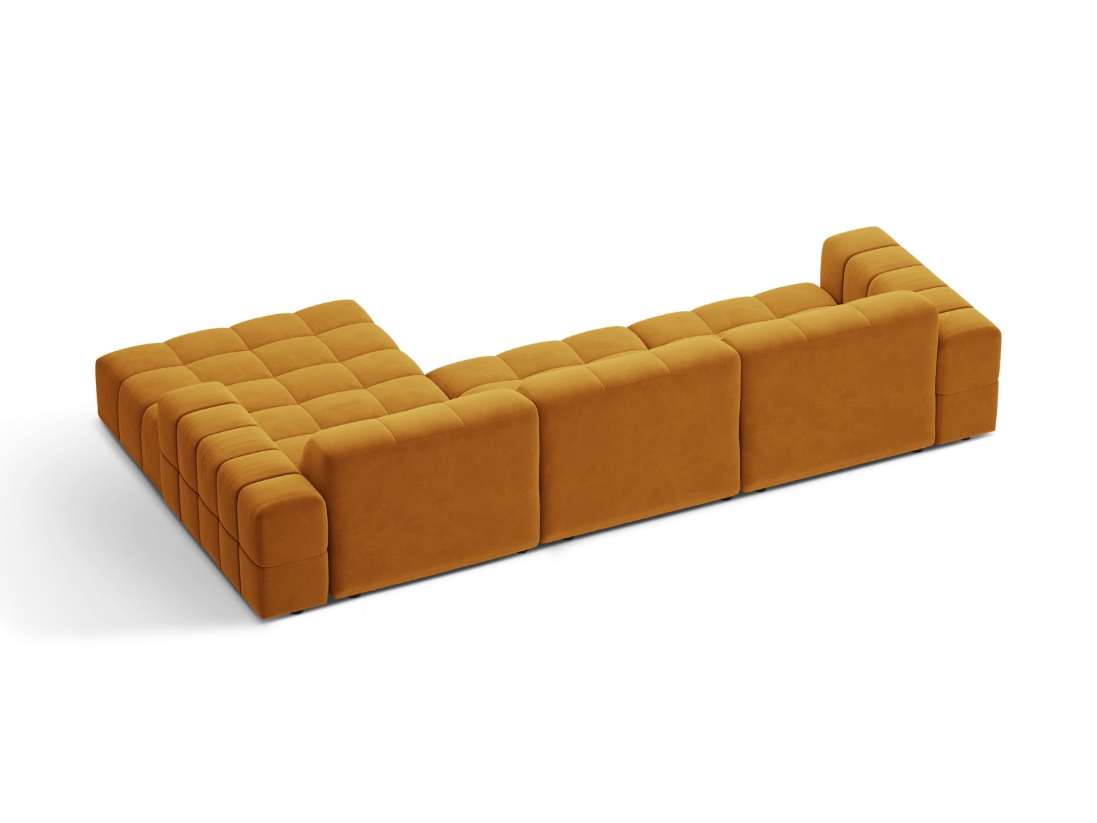 Velvet Right Corner Sofa, "Jennifer", 4 Seats, 294x167x78